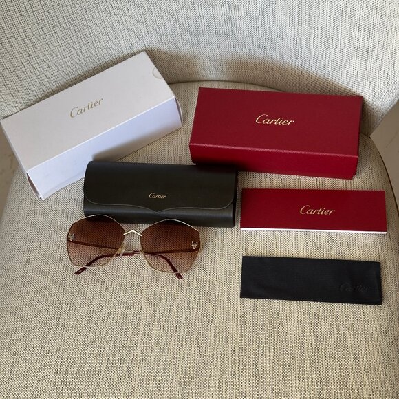 Cartier Eyewear Panthère de Cartier oversized sunglasses CT0356S-003 $1245 main image 10